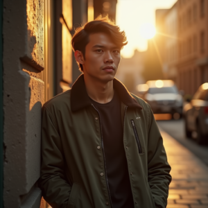 Reels Thumbnails — Young Man In A Bomber Jacket Social Media #0126 (Krea)