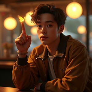 Reels Thumbnails — Young Man In A Bomber Jacket Social Media #0186 (Krea)