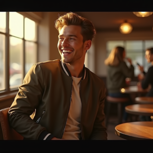 Reels Thumbnails — Young Man In A Bomber Jacket Social Media #0192 (Leonardo)