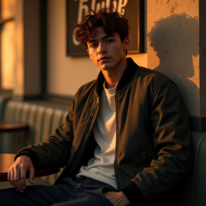 Reels Thumbnails — Young Man In A Bomber Jacket Social Media #0198 (Krea)