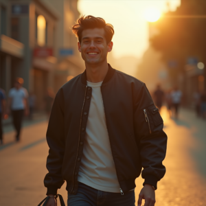 Reels Thumbnails — Young Man In A Bomber Jacket Social Media #0238 (Recraft)