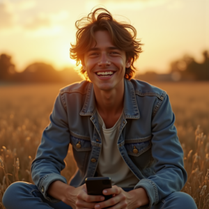 Reels Thumbnails — Young Man In A Denim Jacket Social Media #0034 (Recraft)