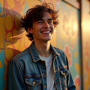 Reels Thumbnails — Young Man In A Denim Jacket Social Media #0046 (Recraft)