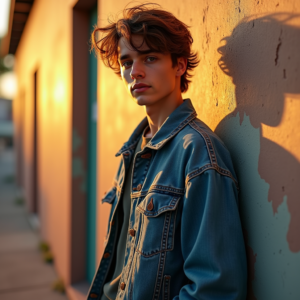 Reels Thumbnails — Young Man In A Denim Jacket Social Media #0052 (Stable Diffusion)