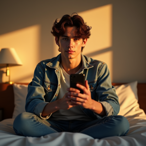 Reels Thumbnails — Young Man In A Denim Jacket Social Media #0106 (Recraft)