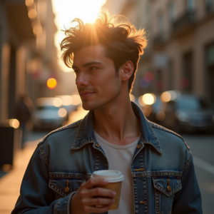 Reels Thumbnails — Young Man In A Denim Jacket Social Media #0130 (Recraft)