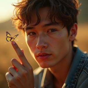Reels Thumbnails — Young Man In A Denim Jacket Social Media #0148 (Stable Diffusion)