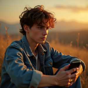 Reels Thumbnails — Young Man In A Denim Jacket Social Media #0178 (Recraft)