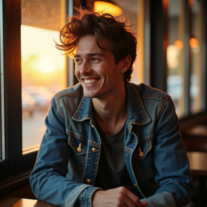 Reels Thumbnails — Young Man In A Denim Jacket Social Media #0190 (Recraft)