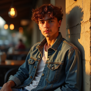 Reels Thumbnails — Young Man In A Denim Jacket Social Media #0196 (Stable Diffusion)