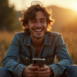 Reels Thumbnails — Young Man In A Denim Jacket Social Media #0242 (Dreamina)