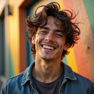 Reels Thumbnails — Young Man In A Denim Jacket Social Media #0254 (Dreamina)