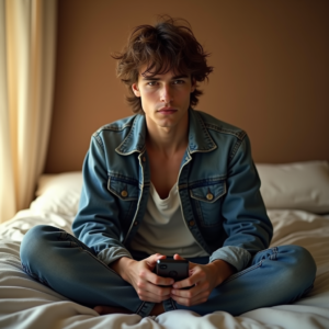 Reels Thumbnails — Young Man In A Denim Jacket Social Media #0314 (Dreamina)
