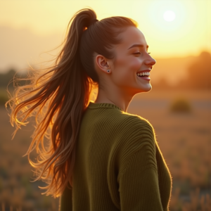 Reels Thumbnails — Young Woman With A High Ponytail Social Media #0007 (Gemini)