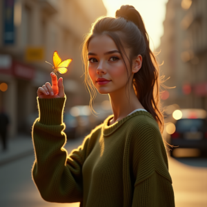 Reels Thumbnails — Young Woman With A High Ponytail Social Media #0109 (Seedream)