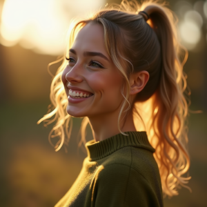 Reels Thumbnails — Young Woman With A High Ponytail Social Media #0151 (Gemini)