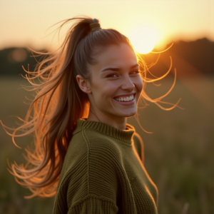 Reels Thumbnails — Young Woman With A High Ponytail Social Media #0223 (Gemini)