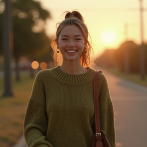 Reels Thumbnails — Young Woman With A High Ponytail Social Media #0233 (FLUX)
