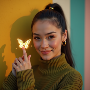 Reels Thumbnails — Young Woman With A High Ponytail Social Media #0245 (FLUX)