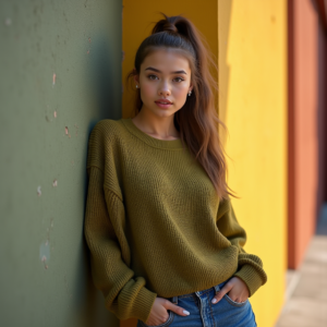 Reels Thumbnails — Young Woman With A High Ponytail Social Media #0257 (FLUX)