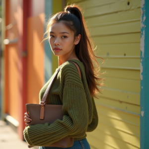 Reels Thumbnails — Young Woman With A High Ponytail Social Media #0269 (FLUX)