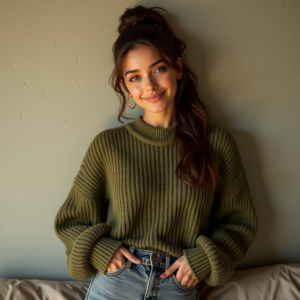 Reels Thumbnails — Young Woman With A High Ponytail Social Media #0293 (FLUX)
