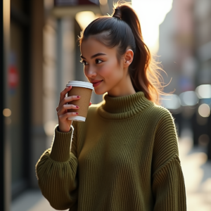 Reels Thumbnails — Young Woman With A High Ponytail Social Media #0335 (Ideogram)
