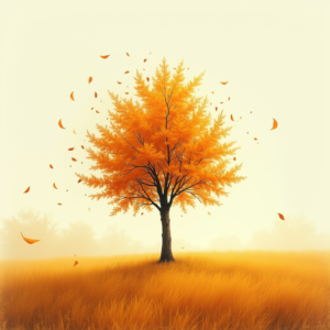 Retro — Lone Tree Standing In A Sweeping Illustration Styles #0156 (Krea)