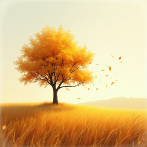Retro — Lone Tree Standing In A Sweeping Illustration Styles #0192 (Krea)