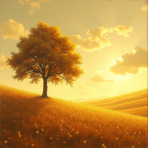 Retro — Lone Tree Standing In A Sweeping Illustration Styles #0304 (Recraft)