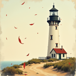 Retro — Quiet Coastal Lighthouse Against A Soft Illustration Styles #0190 (Stable Diffusion)
