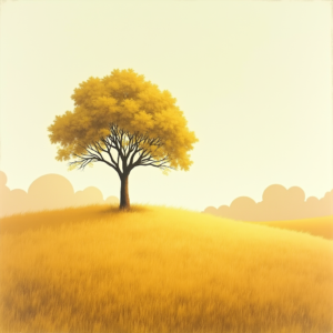 Risograph — Lone Tree Standing In A Sweeping Illustration Styles #0018 (Ideogram)