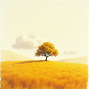 Risograph — Lone Tree Standing In A Sweeping Illustration Styles #0054 (Ideogram)