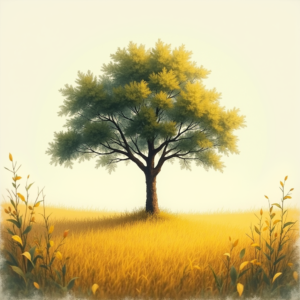 Risograph — Lone Tree Standing In A Sweeping Illustration Styles #0210 (Ideogram)
