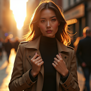 Fashion — Model In A Structured Trench Coat Photography #0036 (Recraft)