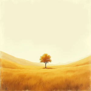 Minimalist — Lone Tree Standing In A Sweeping Illustration Styles #0036 (Gemini)