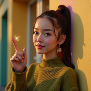 Reels Thumbnails — Young Woman With A High Ponytail Social Media #0037 (Seedream)