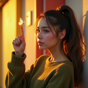 Viral Posts — Young Woman With A High Ponytail Social Media #0037 (Dreamina)