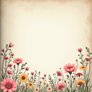 Junk Journal — Delicate Line-art Bouquet Of Wildflowers With Printable / Etsy #0037 (Gemini)