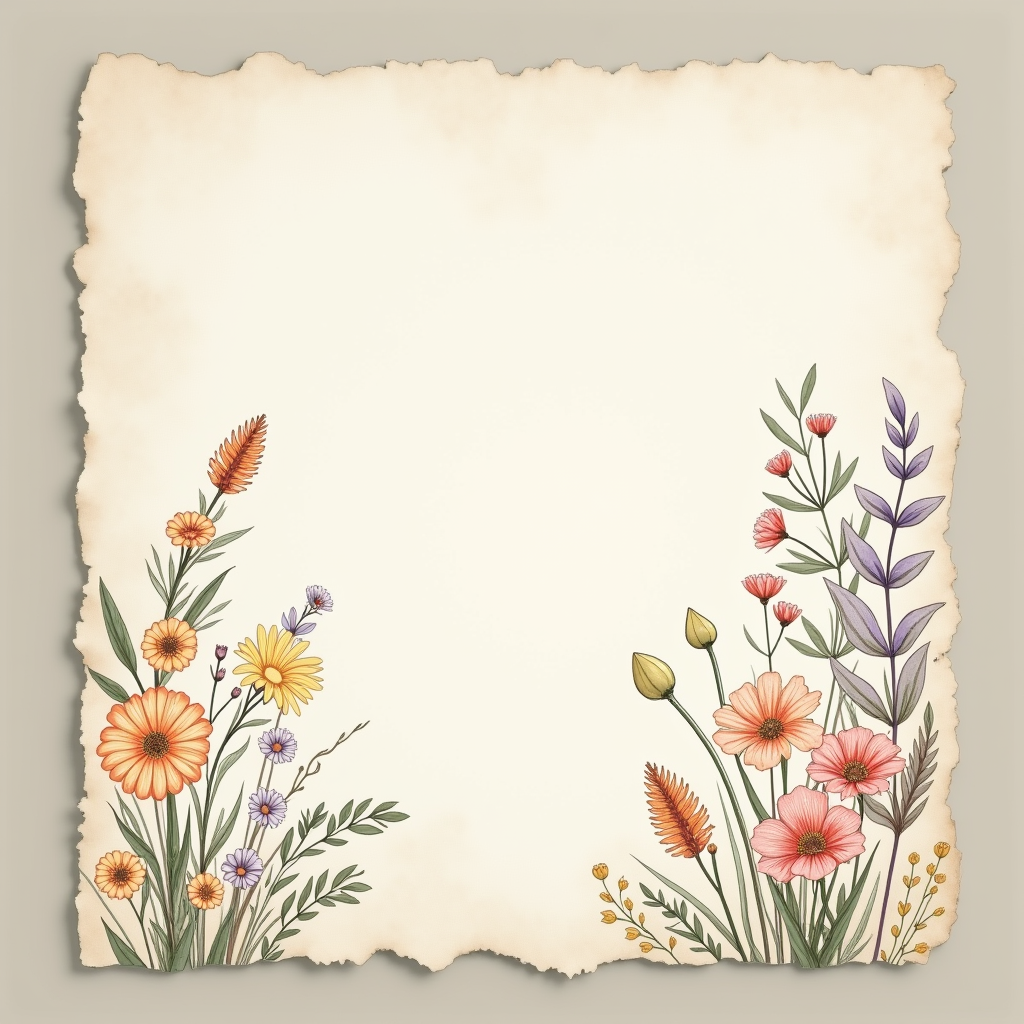 Scrapbook — Delicate Line-art Bouquet Of Wildflowers With Printable / Etsy #0037 (ChatGPT)