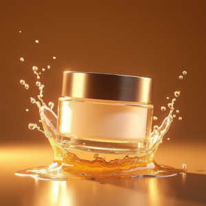 Cosmetics — Frosted-glass Cosmetics Jar With A Brushed-silver Product Ads #0038 (ChatGPT)