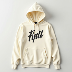 Hoodie — Hand-lettered Typographic Design Across A Cream Commercial Design #0038 (Midjourney)