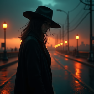 Fantasy — Mysterious Figure Beneath A Wide-brimmed Hat Cinematic #0039 (ChatGPT)