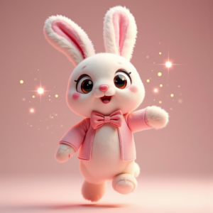 Fantasy Characters — Round-eyed Pastel Bunny Plush Character With Character #0039 (Dreamina)