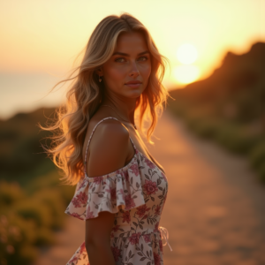Fashion — Woman In A Flowing Floral Sundress Photography #0039 (Seedream)