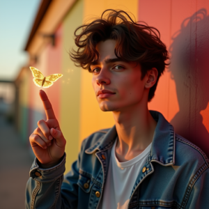 Viral Posts — Young Man In A Denim Jacket Social Media #0040 (FLUX)