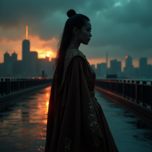 Movie Scenes — Regal Figure In Flowing Embroidered Robes Cinematic #0040 (Krea)