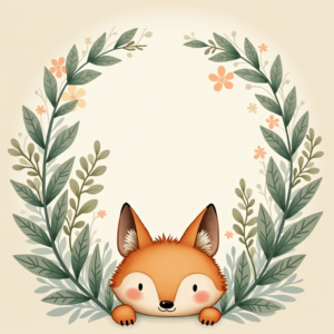 Junk Journal — Whimsical Woodland-creature Illustration Peeking Through Soft Printable / Etsy #0040 (Recraft)