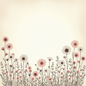 Scrapbook — Delicate Line-art Bouquet Of Wildflowers With Printable / Etsy #0055 (Dreamina)