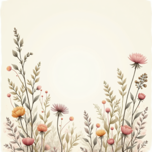 Scrapbook — Delicate Line-art Bouquet Of Wildflowers With Printable / Etsy #0211 (Dreamina)